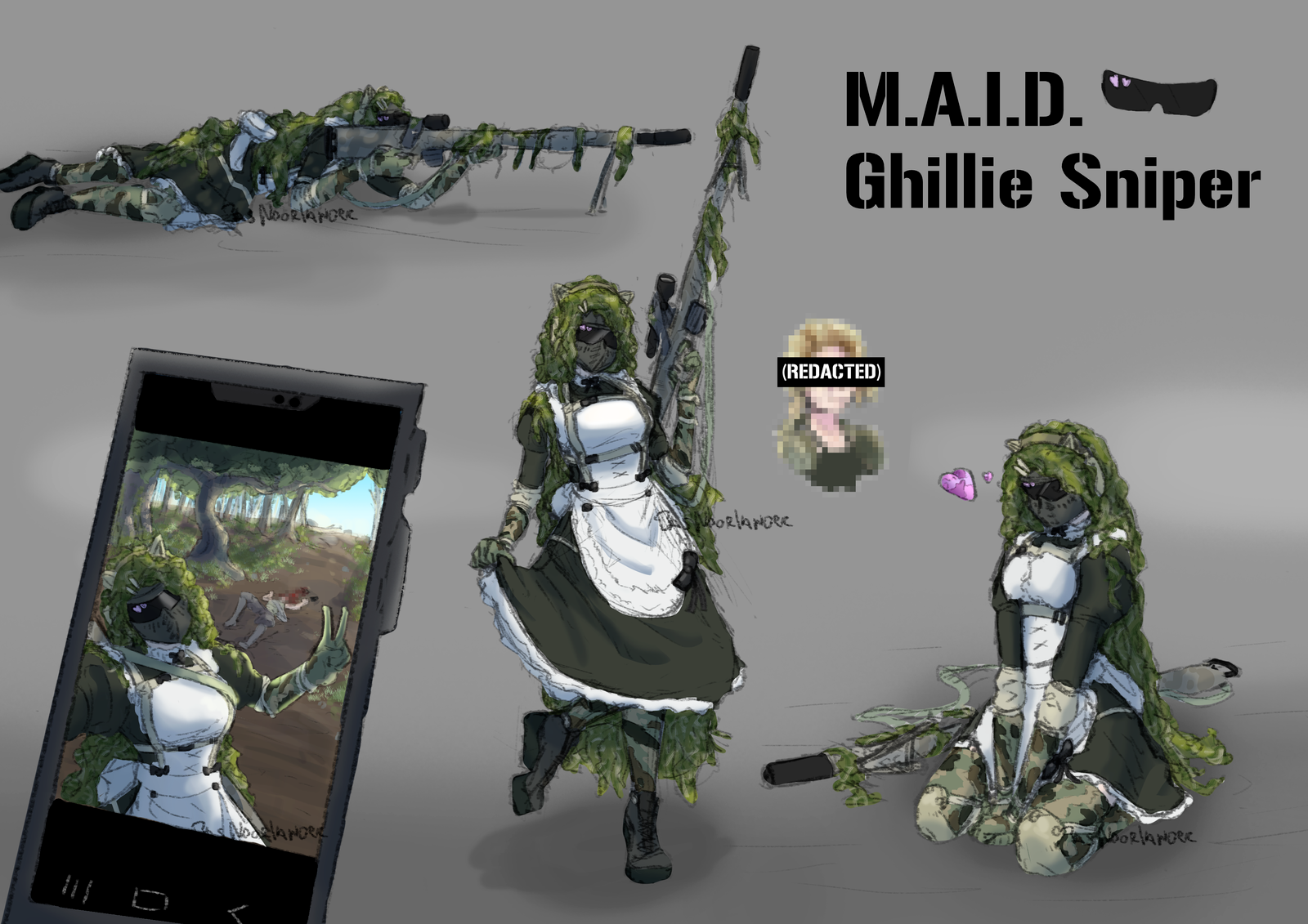 The finalized version with color and simple shading.